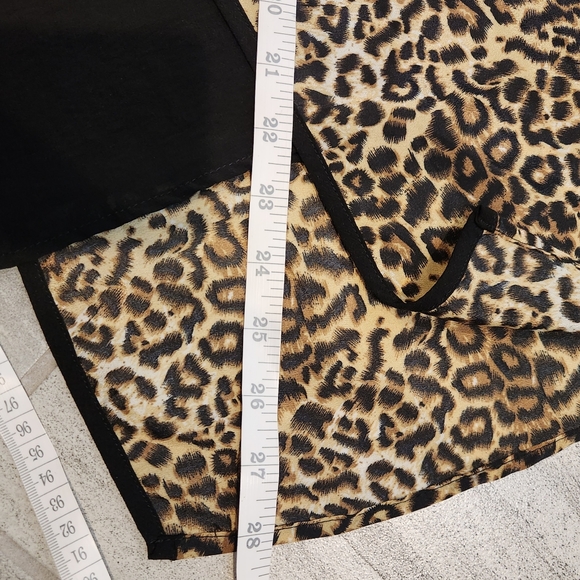 Poeme Leopard Asymmetrical Layered Tunic Top Shirt Long Sleeve Womans Sz M - Picture 6 of 8